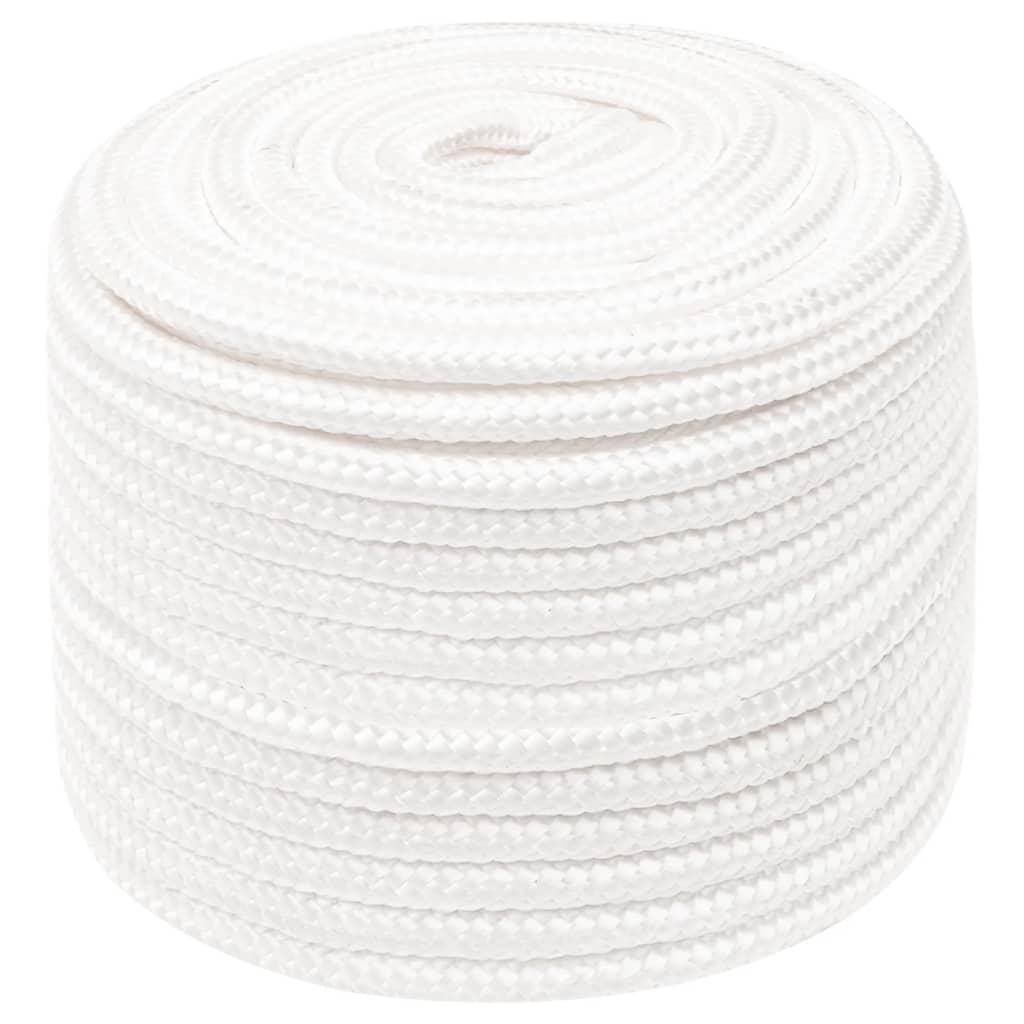 Corde de bateau vidaxl 12 mm 100 m polypropylène plein blanc