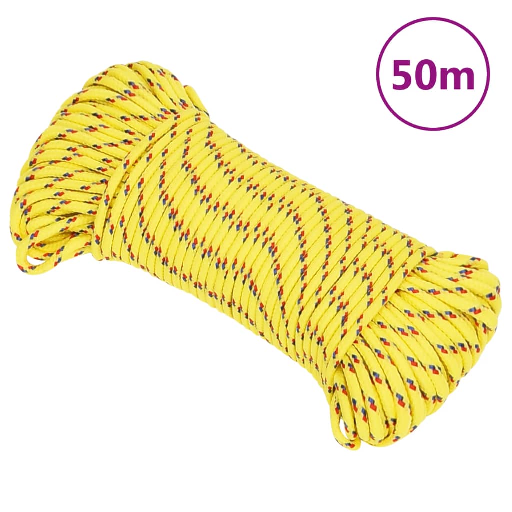 Corde à démarrage Vidaxl 3 mm 50 m en jaune en polypropylène