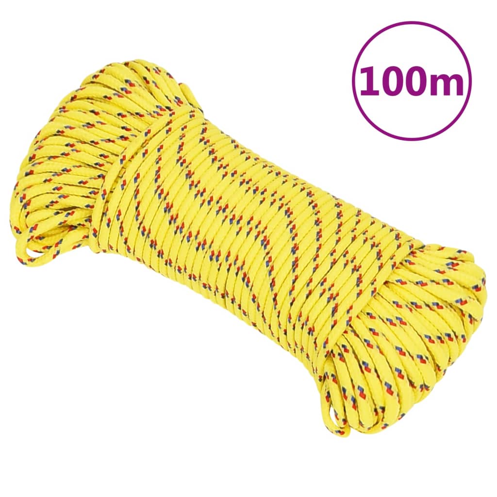 Vidaxl Boot Rope 3 mm 100 m polipropileno amarillo