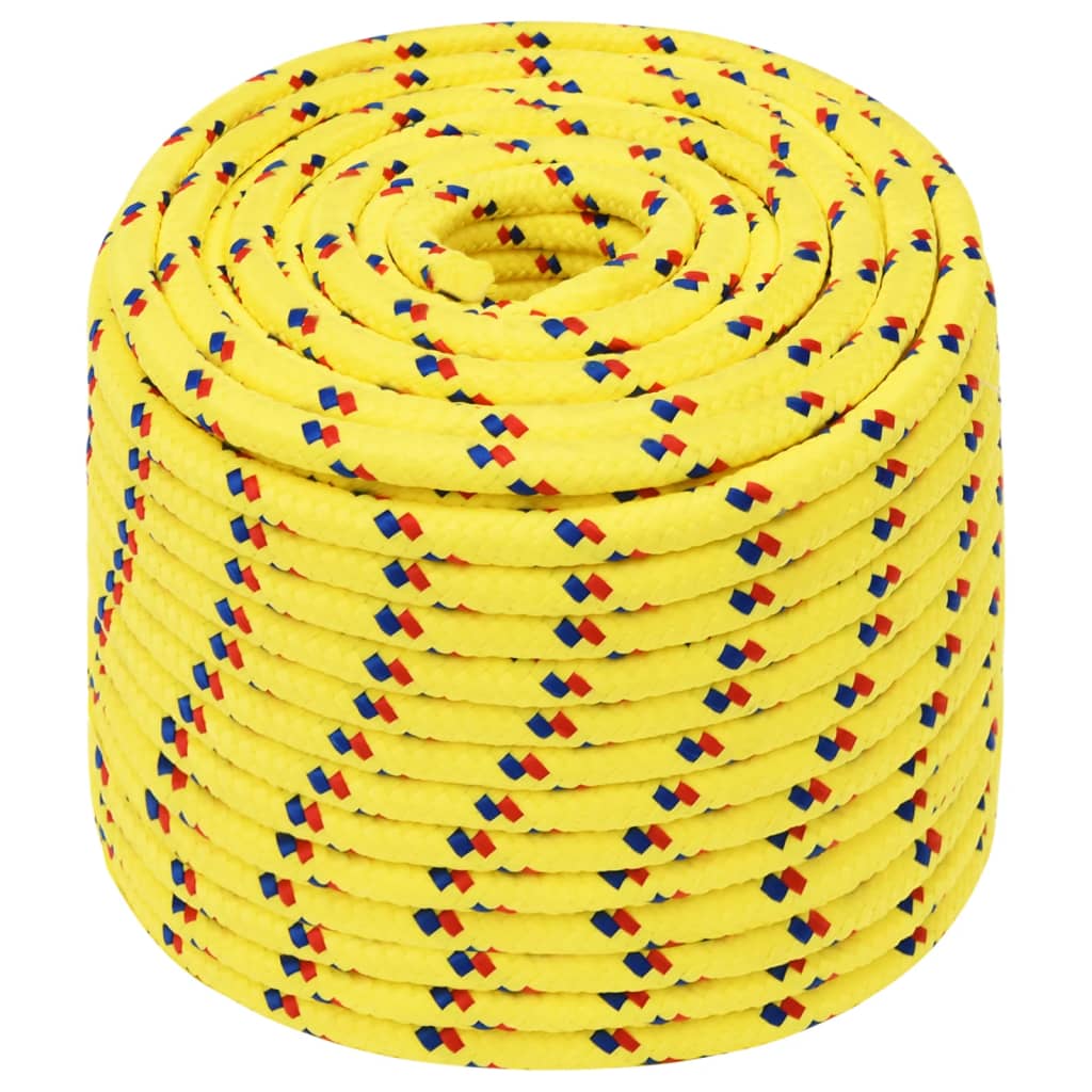 Corde de bateau vidaxl 12 mm 100 m en jaune en polypropylène