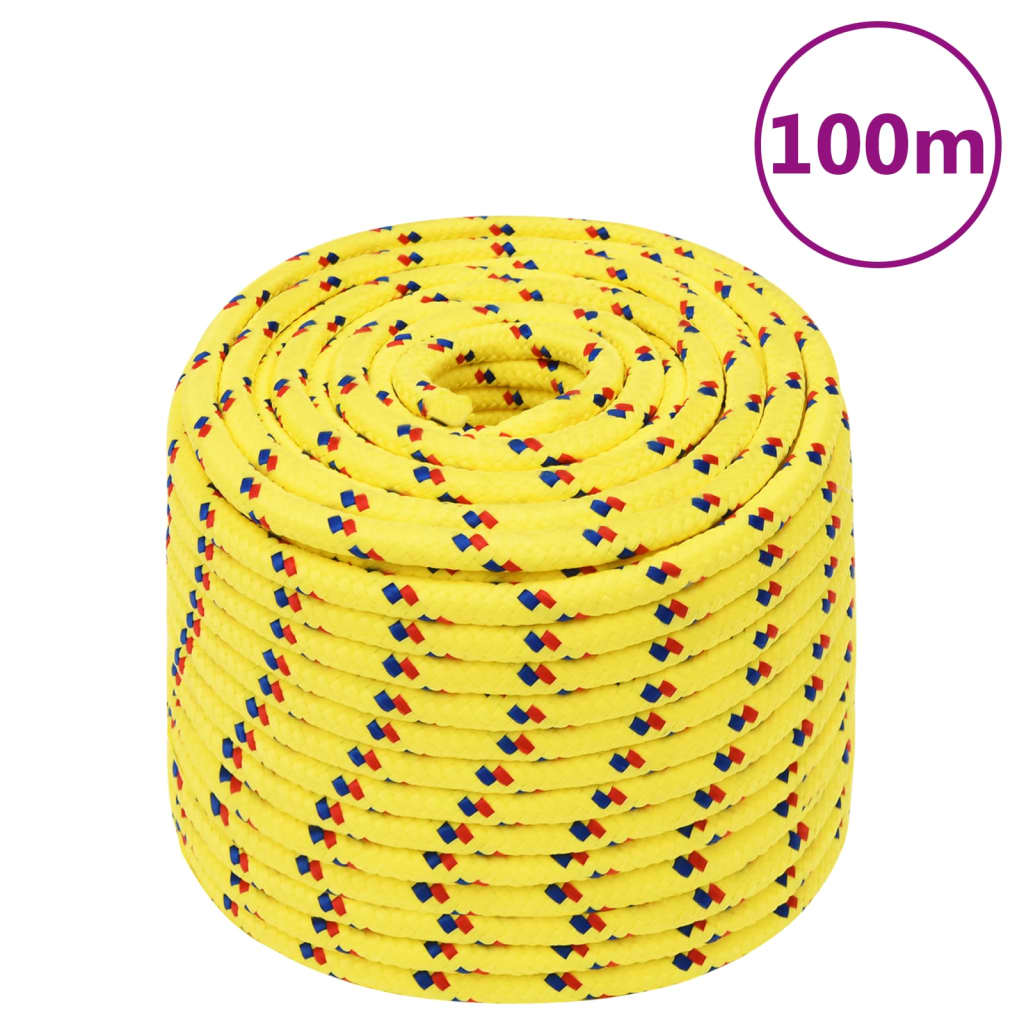 Corde de bateau vidaxl 14 mm 100 m en jaune en polypropylène