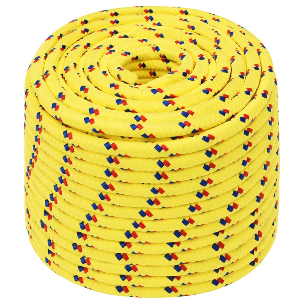 Corde de bateau vidaxl 14 mm 100 m en jaune en polypropylène