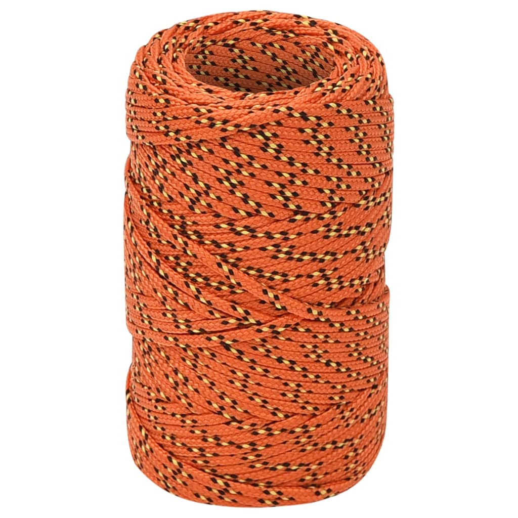 VidaXL Boottouw 2 mm 100 m polypropyleen oranje