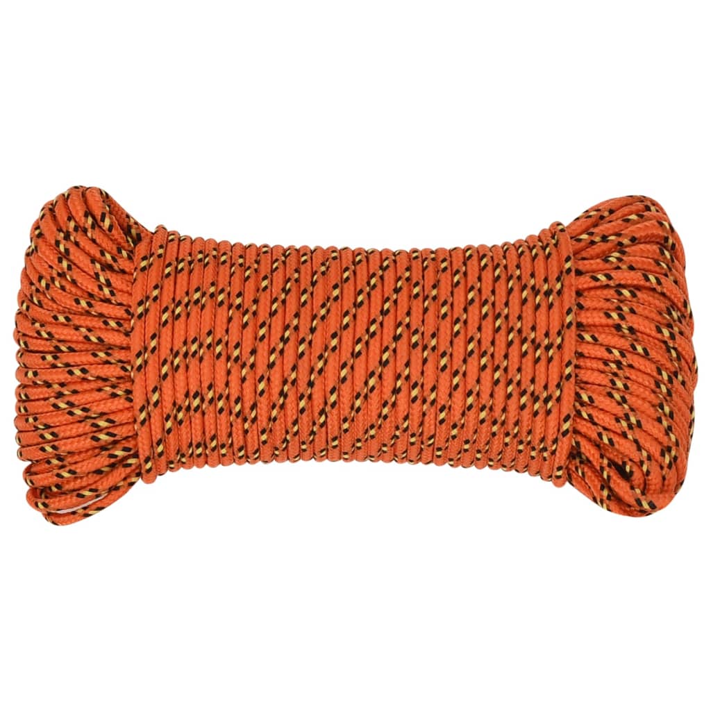 VidaXL Boottouw 3 mm 25 m polypropyleen oranje