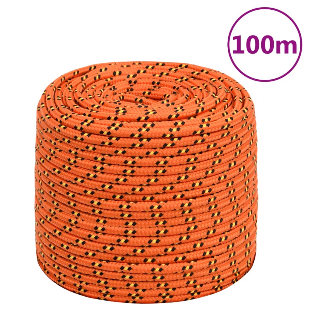 VidaXL Boottouw 6 mm 100 m polypropyleen oranje