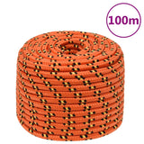 Corde de bateau vidaxl 12 mm 100 m en orange en polypropylène