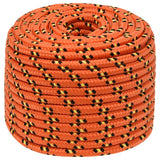 Corde de bateau vidaxl 12 mm 100 m en orange en polypropylène