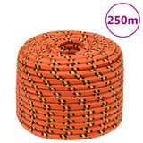 Corde de bateau vidaxl 12 mm 250 m en orange en polypropylène