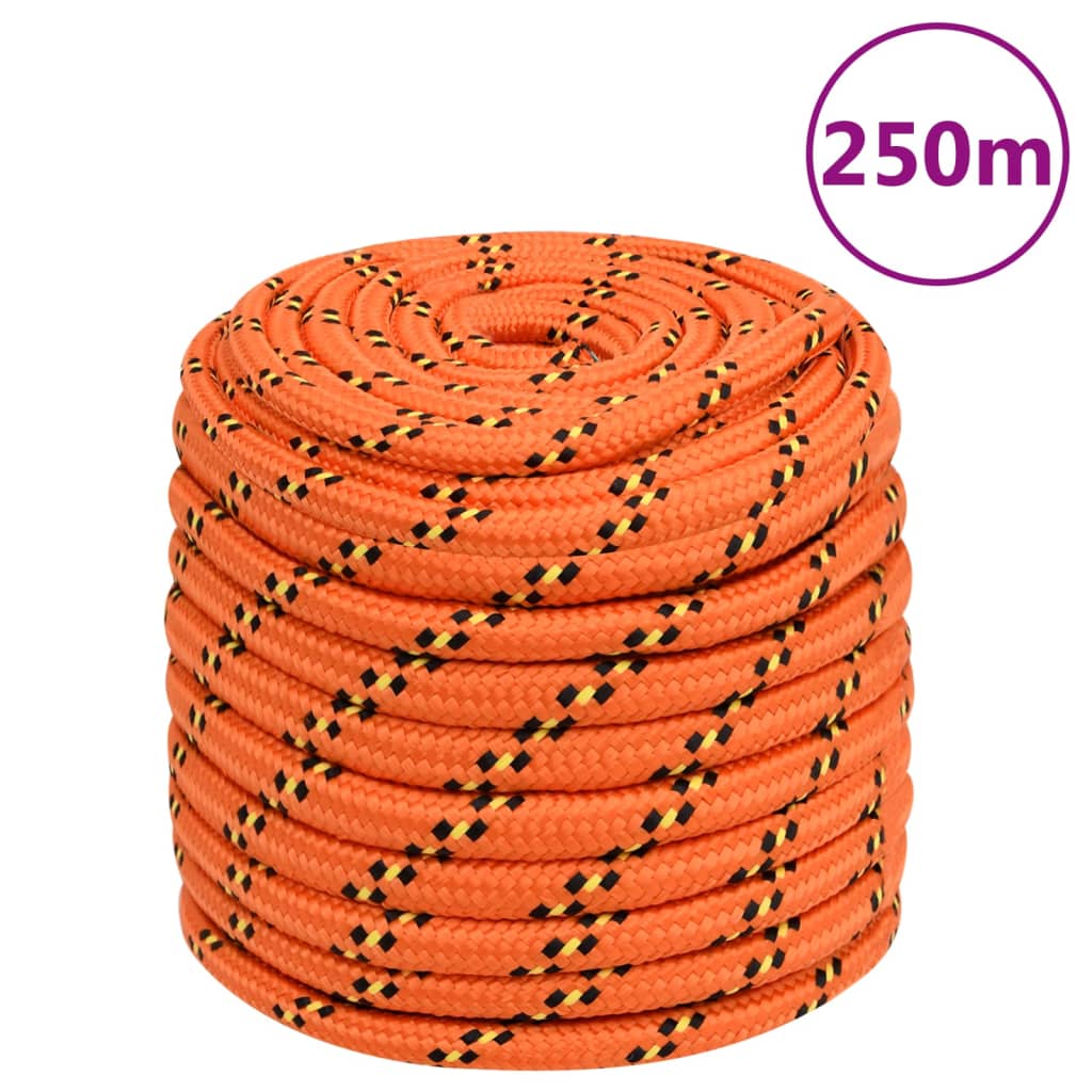 VidaXL Boottouw 16 mm 250 m polypropyleen oranje