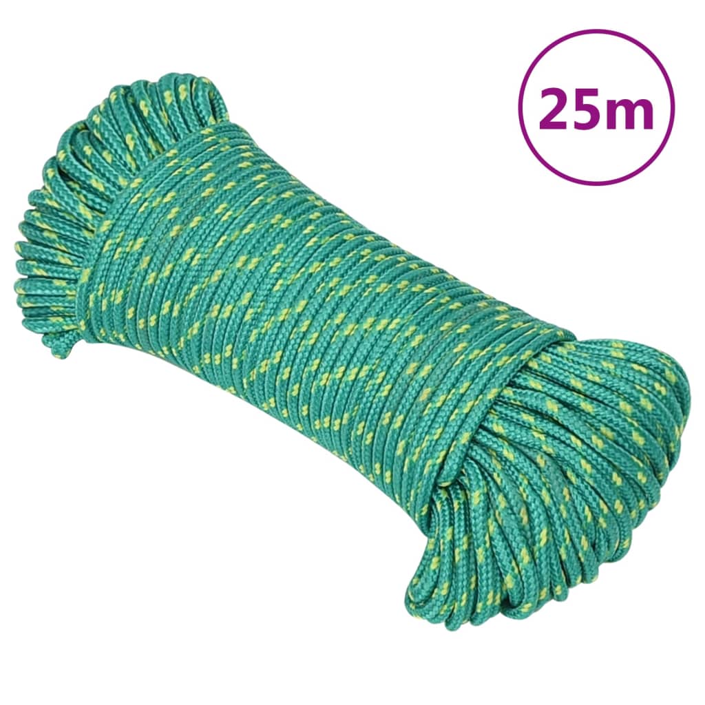 VidaXL Boottouw 3 mm 25 m polypropyleen groen