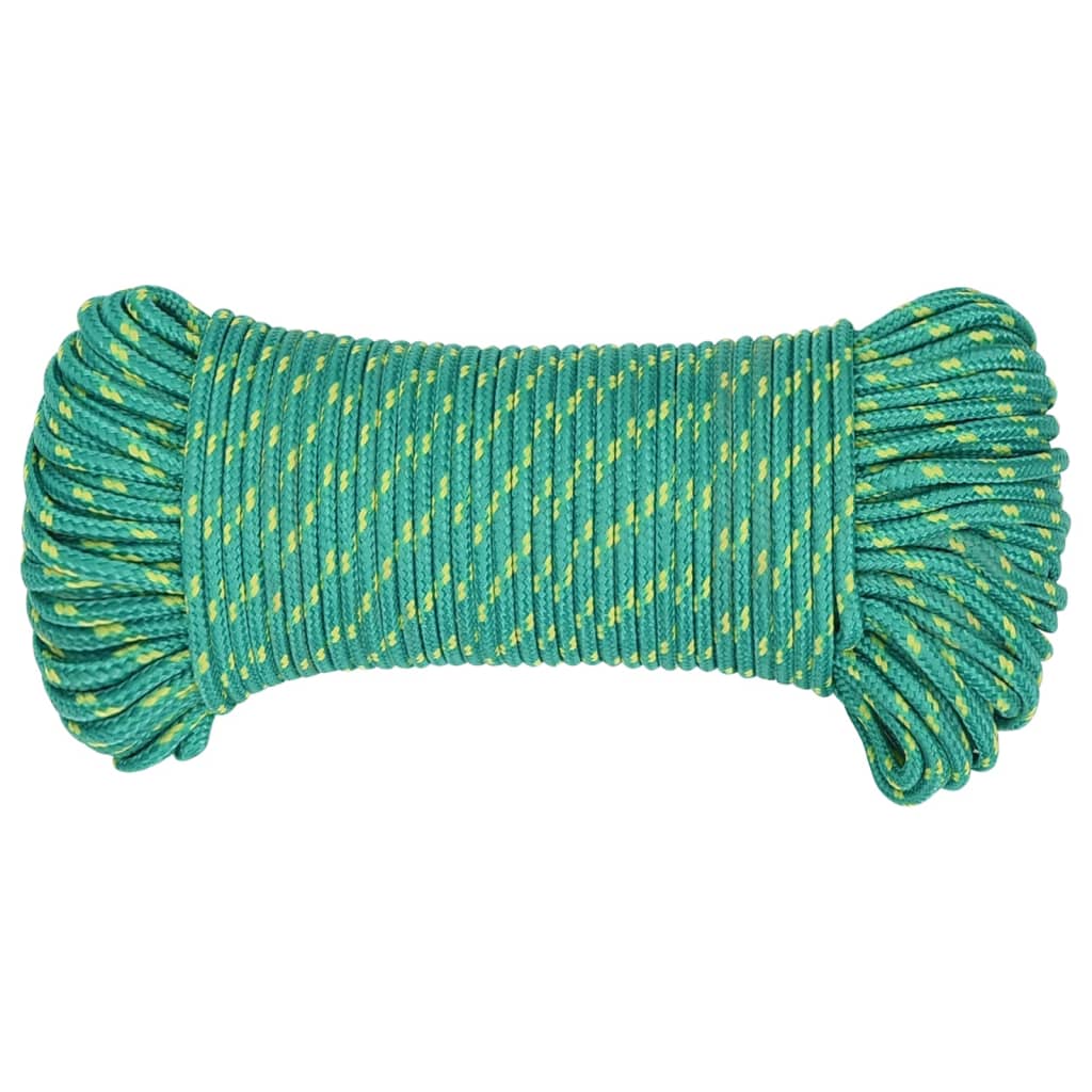 Vidaxl boat rope 3 mm 50 m polypropylene green