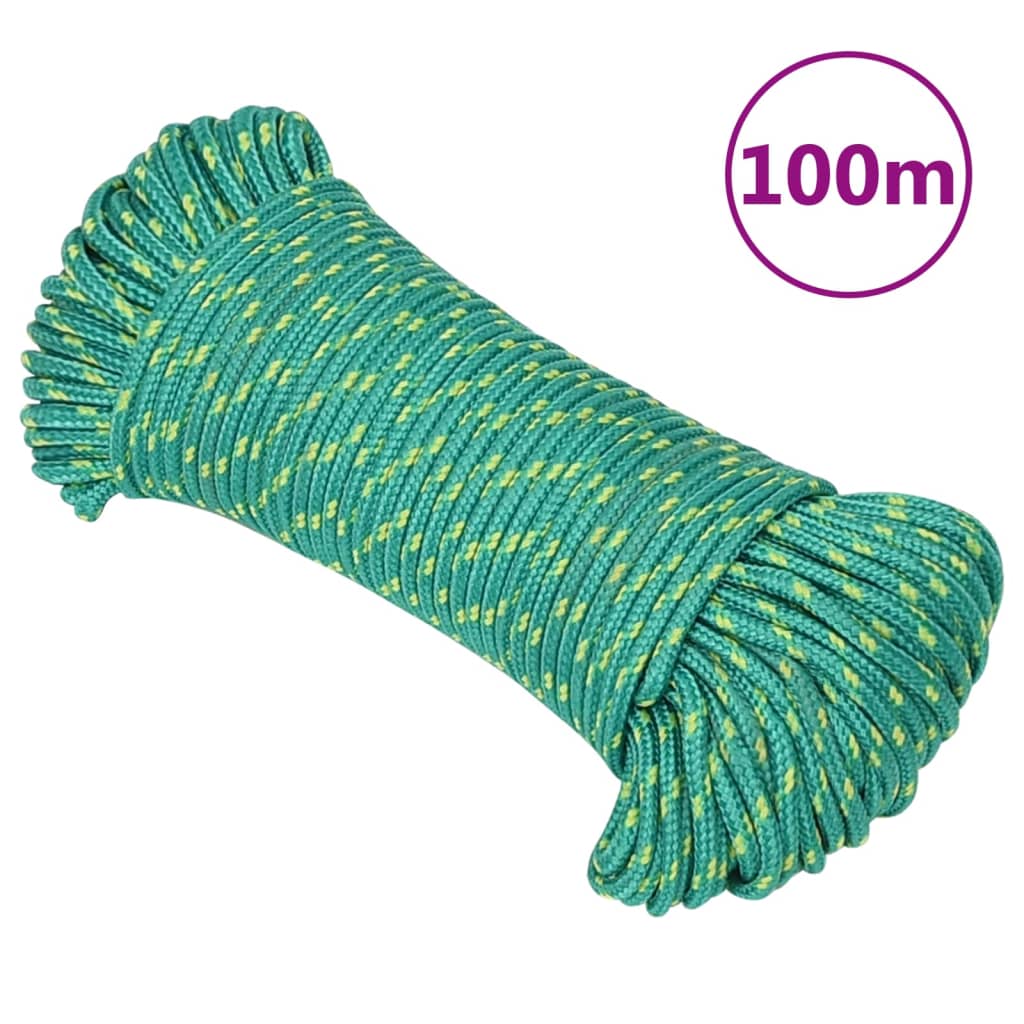 VidaXL Boottouw 4 mm 100 m polypropyleen groen