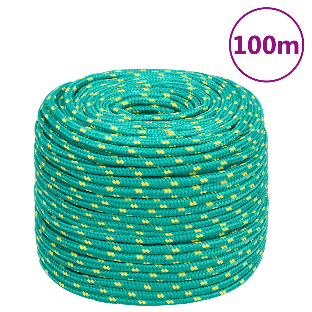 VidaXL Boottouw 6 mm 100 m polypropyleen groen