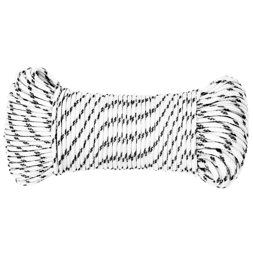 Vidaxl Boat Rope flettet 4 mmx50 m polyester hvid