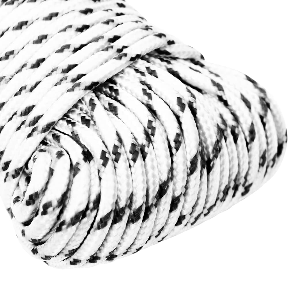 Vidaxl Boat Rope flettet 4 mmx50 m polyester hvit