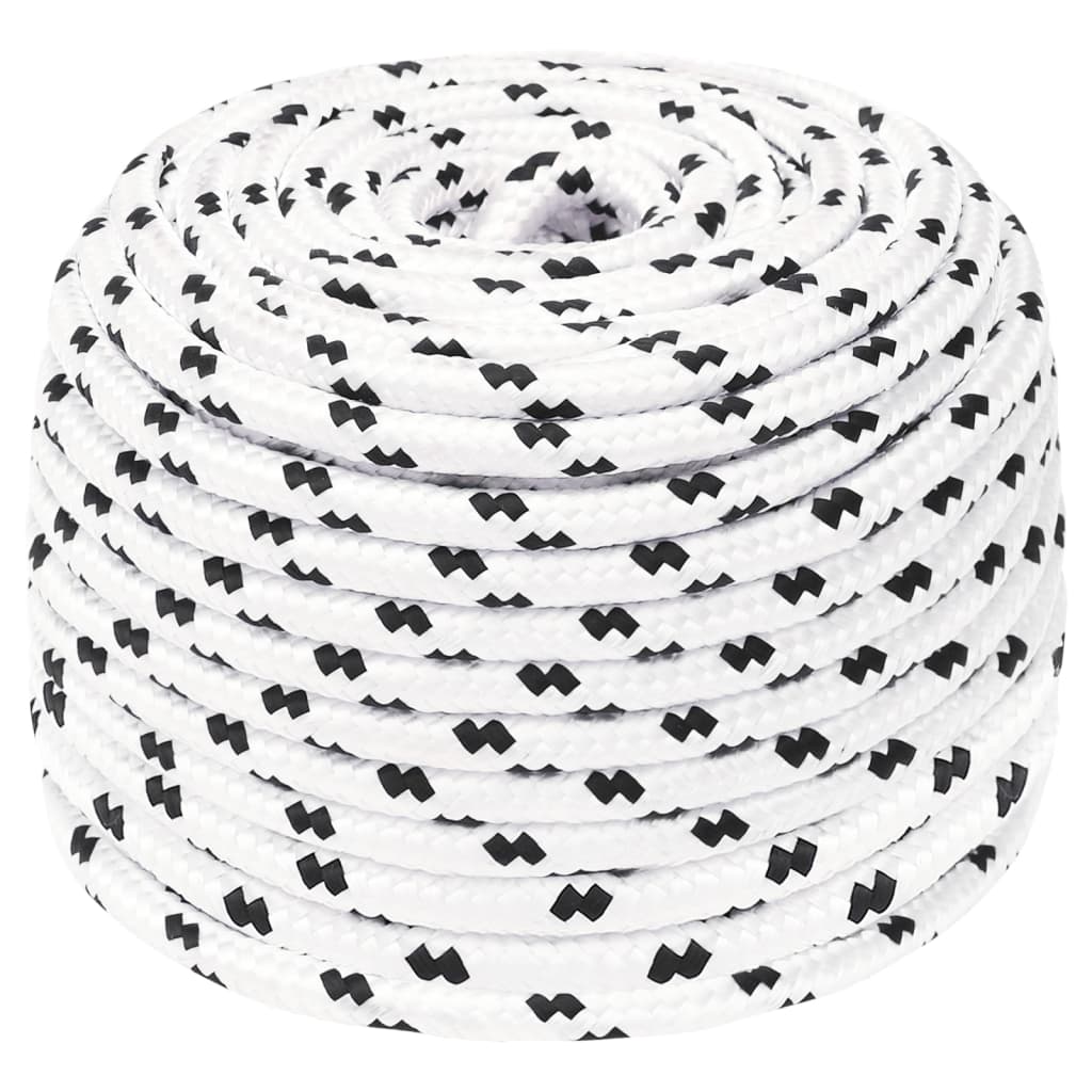 Vidaxl boat rope braided 6 mmx100 m polyester white4