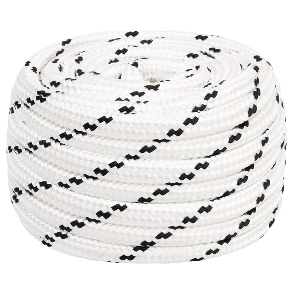 Corde à bateau vidaxl tressée 16 mmx25 m en polyester blanc