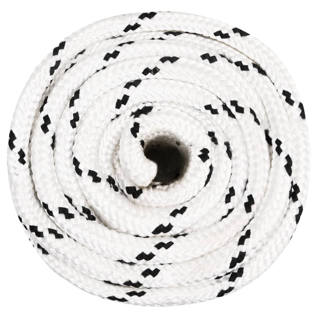 Vidaxl Boat Rope intrecciata da 16 mmx25 m in poliestere bianco