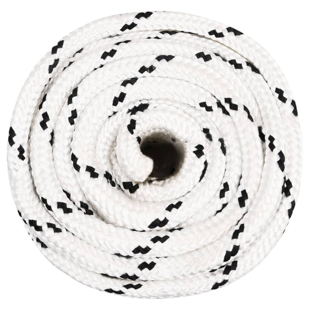 Vidaxl boat rope braided 16 mmx50 m polyester white