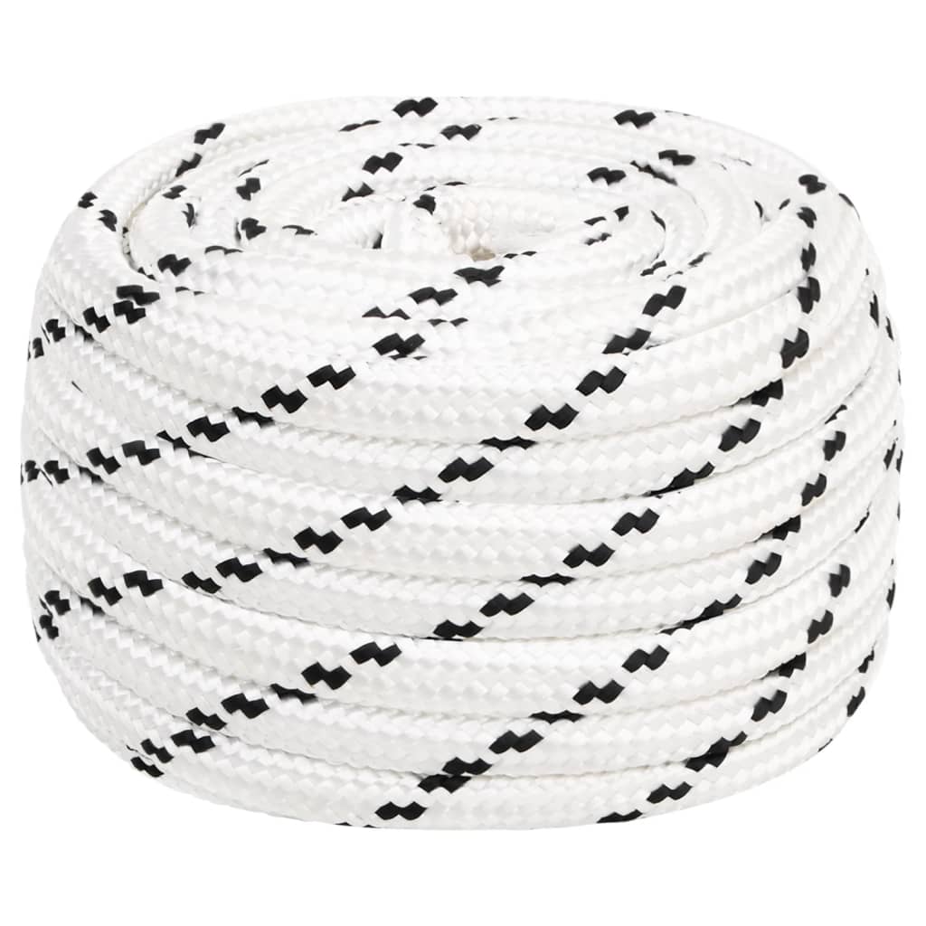 Vidaxl båtrep flätade 18 mmx25 m polyester vit