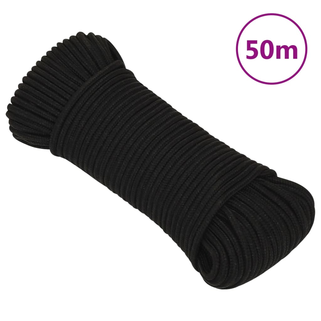 Vidaxl Werkouw 3 mm 50 m Polyester Black