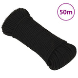 Vidaxl Werkouw 3 mm 50 m Polyester Black