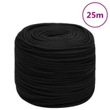 Vidaxl werkouw 6 mm 25 m polyester noir