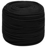 VidaXL Werktouw 6 mm 25 m polyester zwart