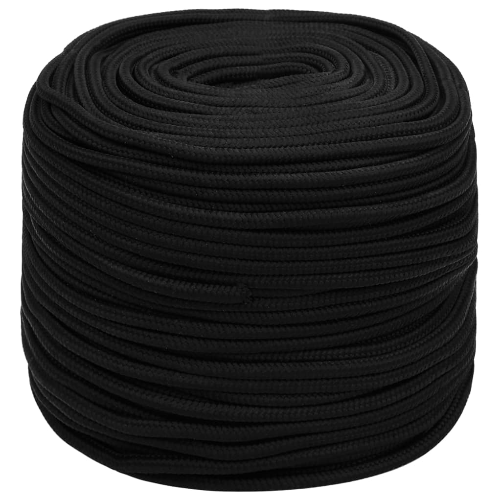 Vidaxl werkouw 6 mm 25 m polyester noir