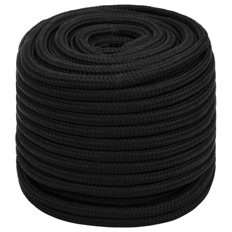 VidaXL Werktouw 16 mm 25 m polyester zwart