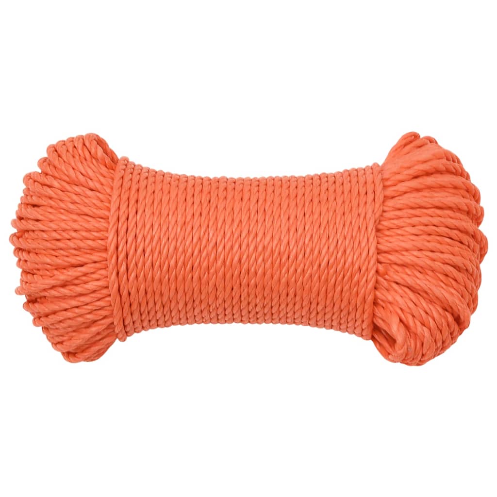 Vidaxl werkouw 6 mm 25 m polypropène oranje