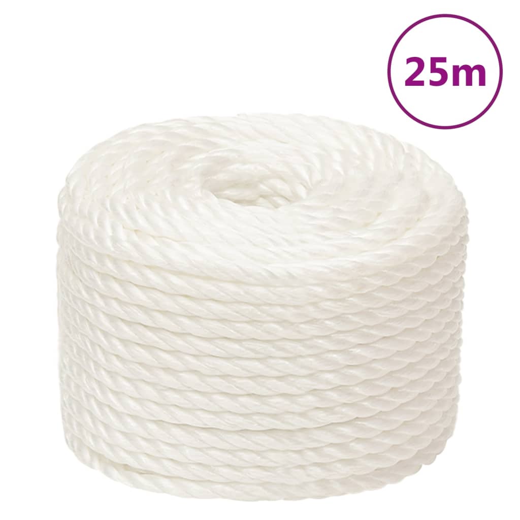 Vidaxl werkouw 14 mm 25 m de polypropène blanc