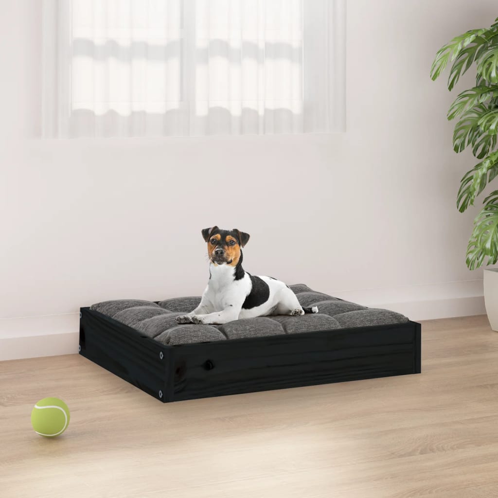 Vidaxl Dog Basket 51.5x44x9 cm Pine solide noir