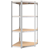 Vidaxl corner rack 4-layer steel and processed wood silver colored