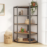 Vidaxl corner rack robust 5-layer steel and processed wood gray