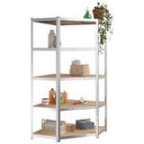 Vidaxl corner rack 5-layer steel and processed wood silver colored