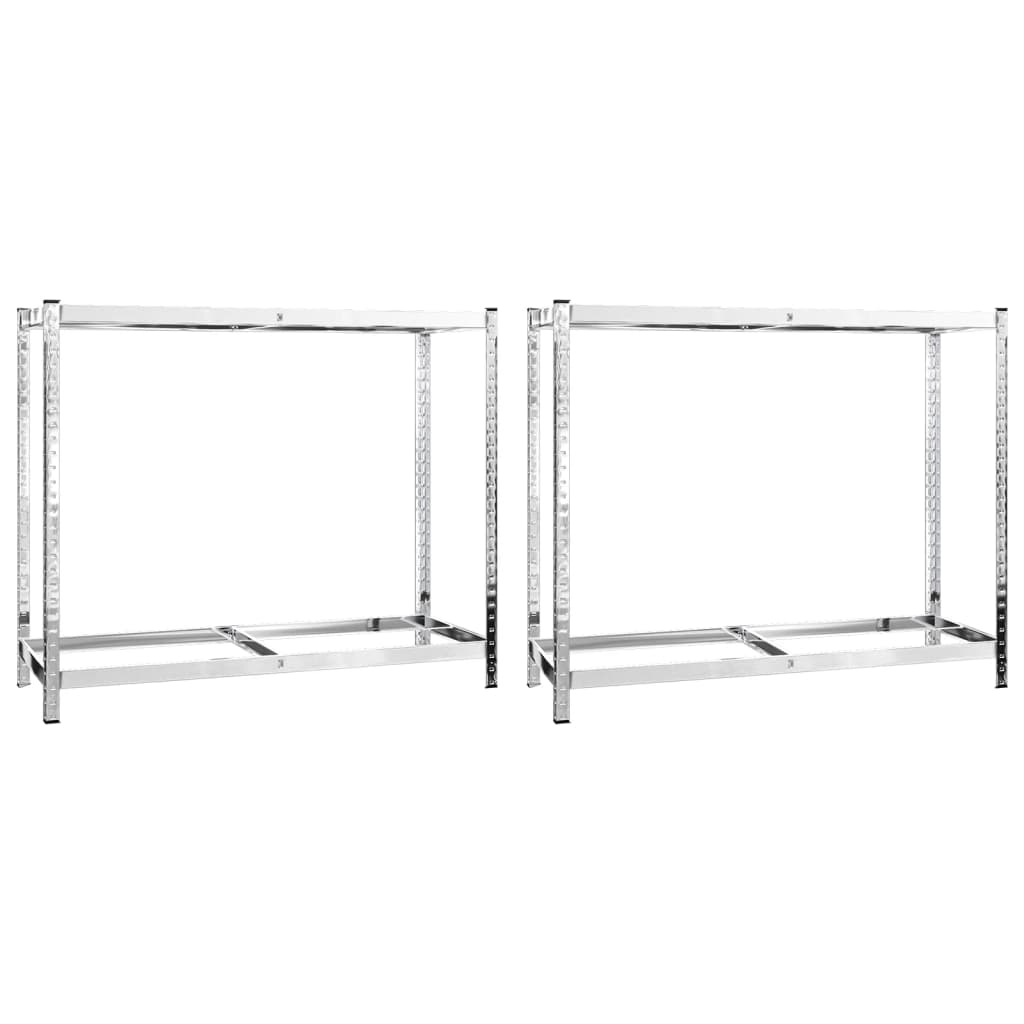 Vidaxl Tire Racks 2-skikt 2 st 110x40x110 cm stål silverfärgad