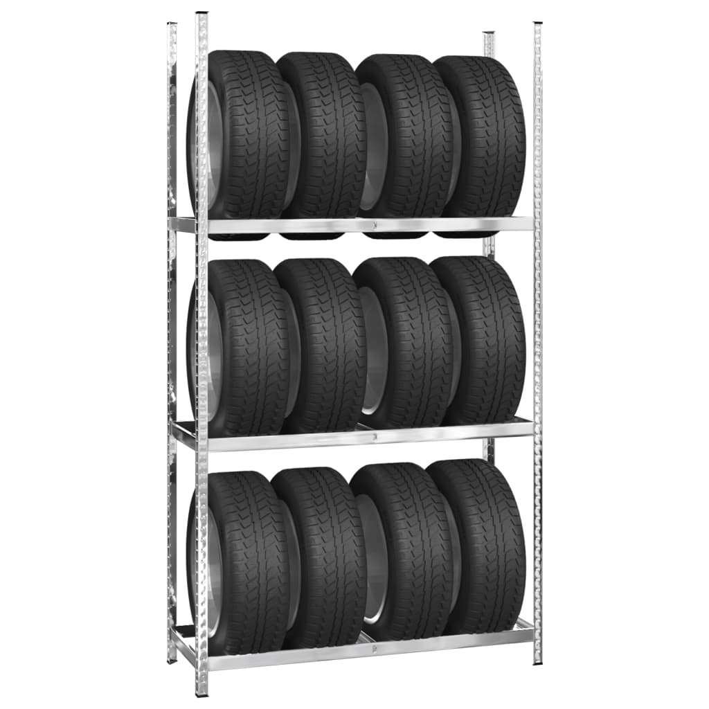 Vidaxl Tire rack 3-layer 110x40x200 cm steel silver colored