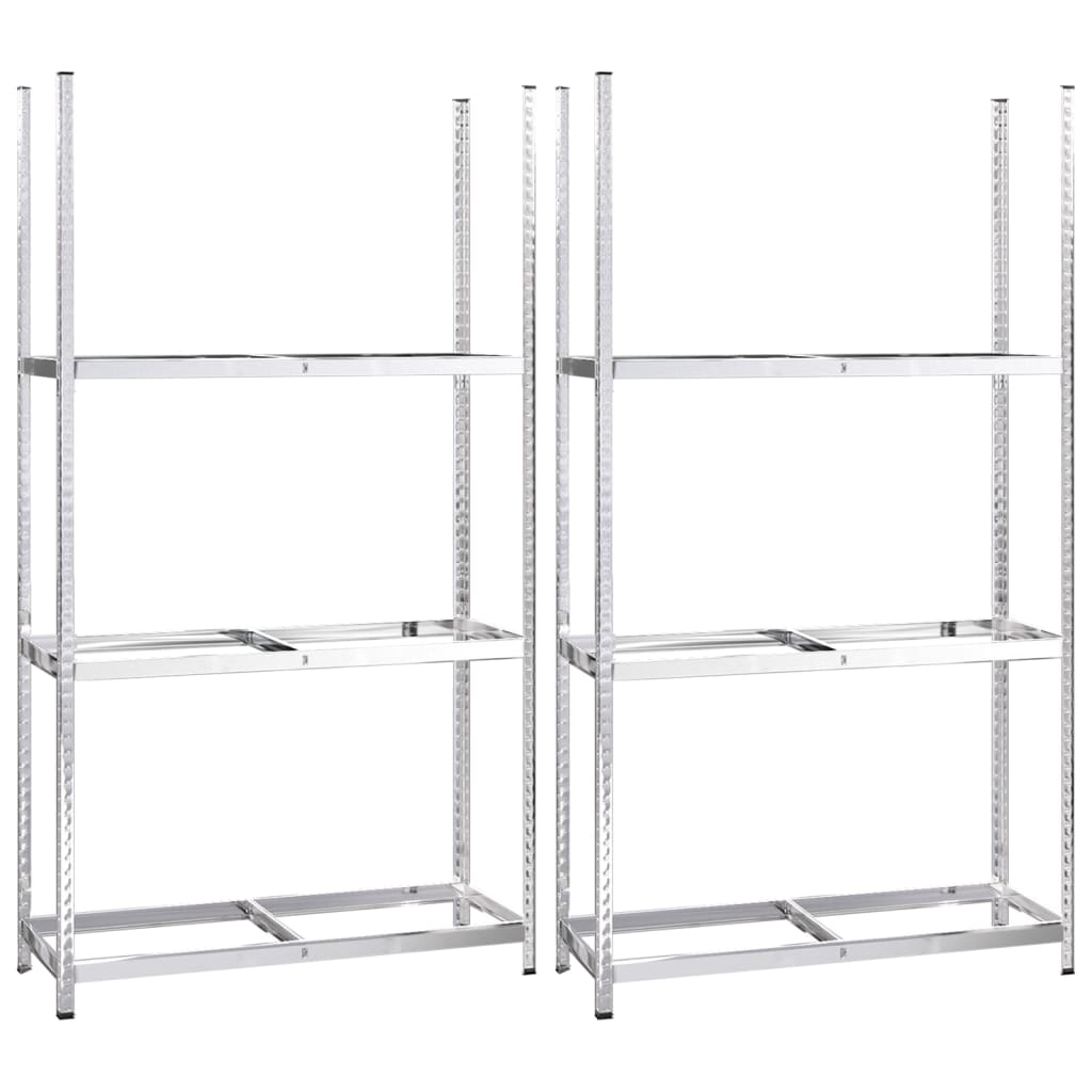 Vidaxl Tire Racks 3-skikt 2 st 110x40x200 cm stål silverfärgad