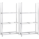 Vidaxl Tire Racks 3-skikt 2 st 110x40x200 cm stål silverfärgad