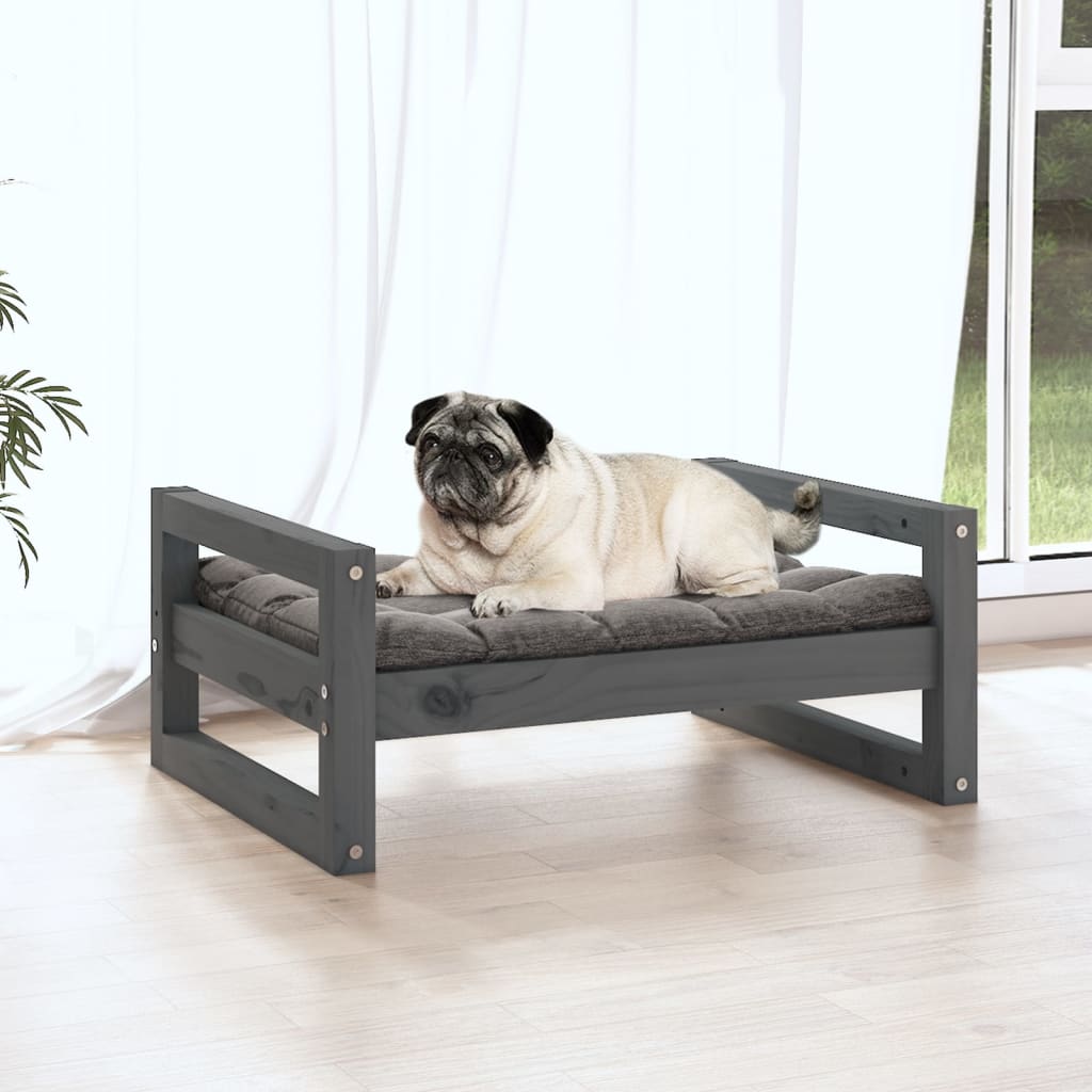 VidaXL dog basket 65.5x50.5x28 cm solid pine Gray