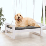 Vidaxl Dog Basket 75.5x55.5x28 cm Pino solido bianco