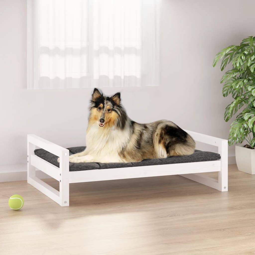 Vidaxl Dog Basket 95.5x65.5x28 cm Pine bianco bianco