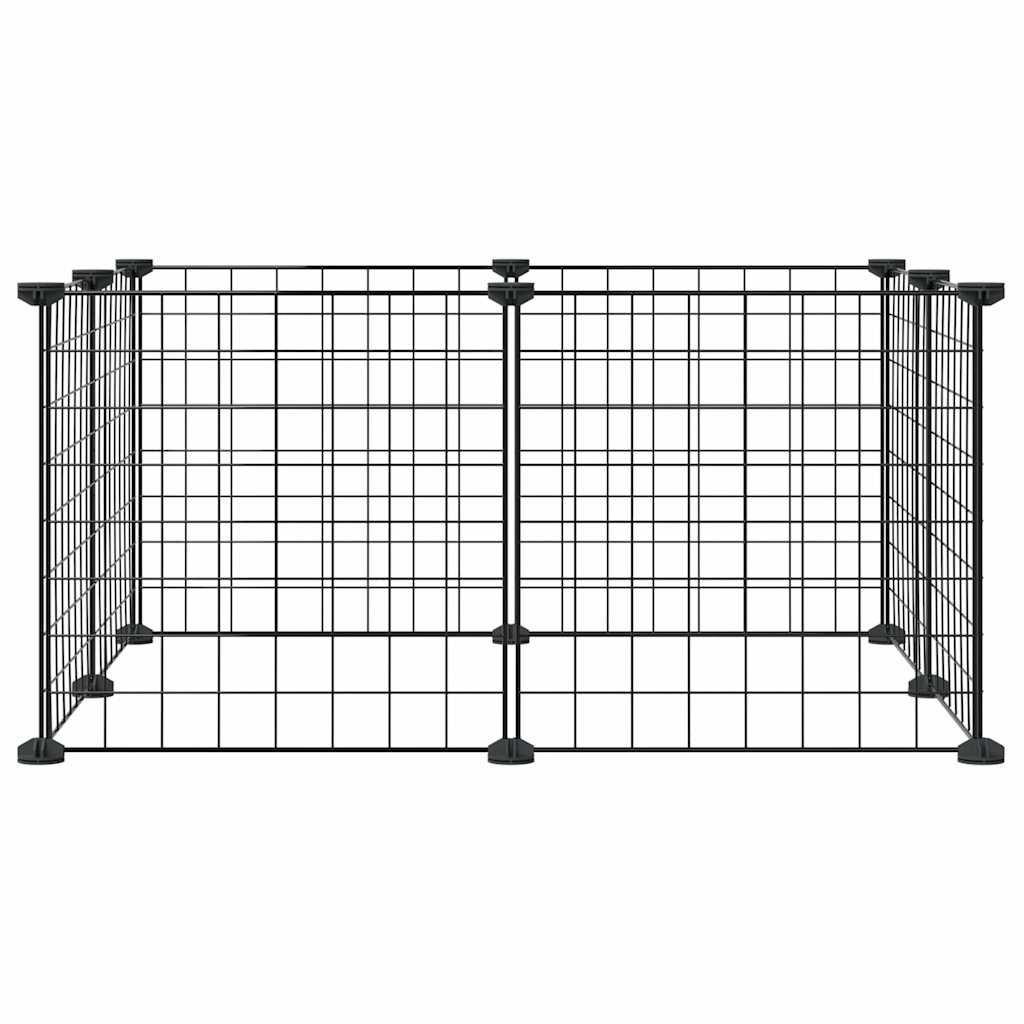 Vidaxl Pets Cage z 8 ploščami 35x35 cm jeklena črna