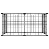 Vidaxl Hausdéieren Käfeg mat 8 Panneauen 35x35 cm Stol Black