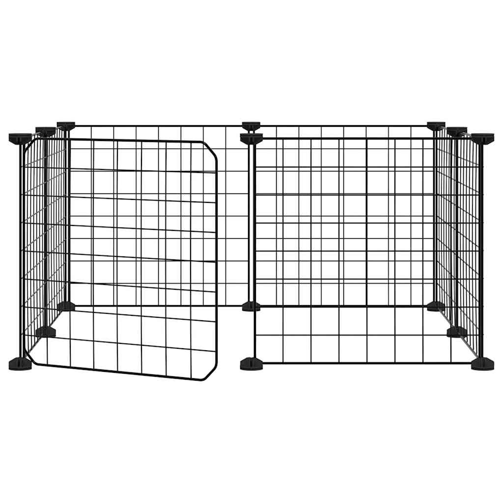 Vidaxl Pets Cage se dveřmi 8 panelů 35x35 cm ocel černá