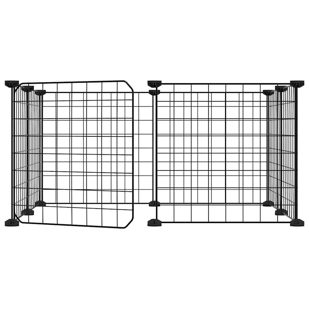 Vidaxl Pets Cage se dveřmi 8 panelů 35x35 cm ocel černá