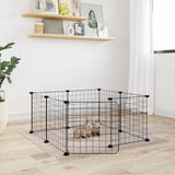 Vidaxl Pets Cage se dveřmi 8 panelů 35x35 cm ocel černá