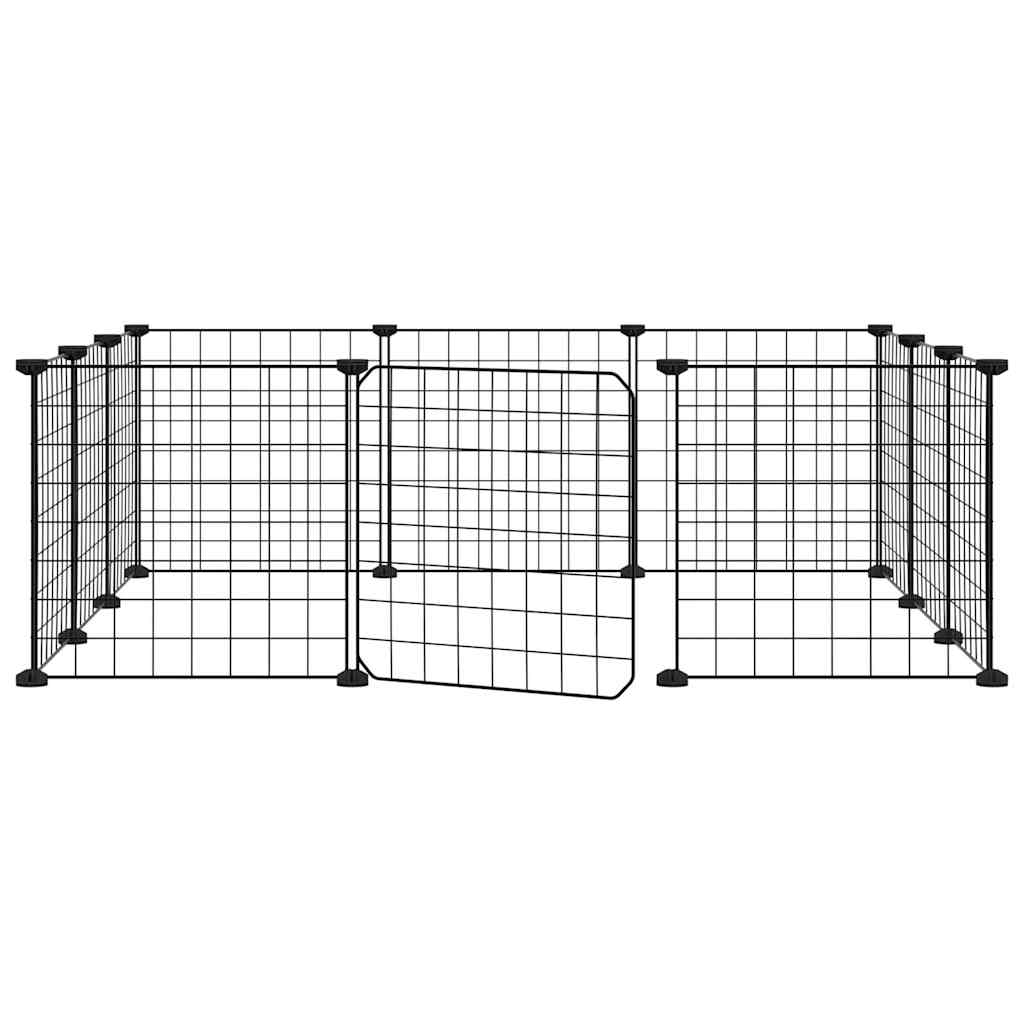 Vidaxl Pets Cage se dveřmi 12 panelů 35x35 cm ocel černá