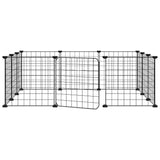 Vidaxl Pets Cage se dveřmi 12 panelů 35x35 cm ocel černá